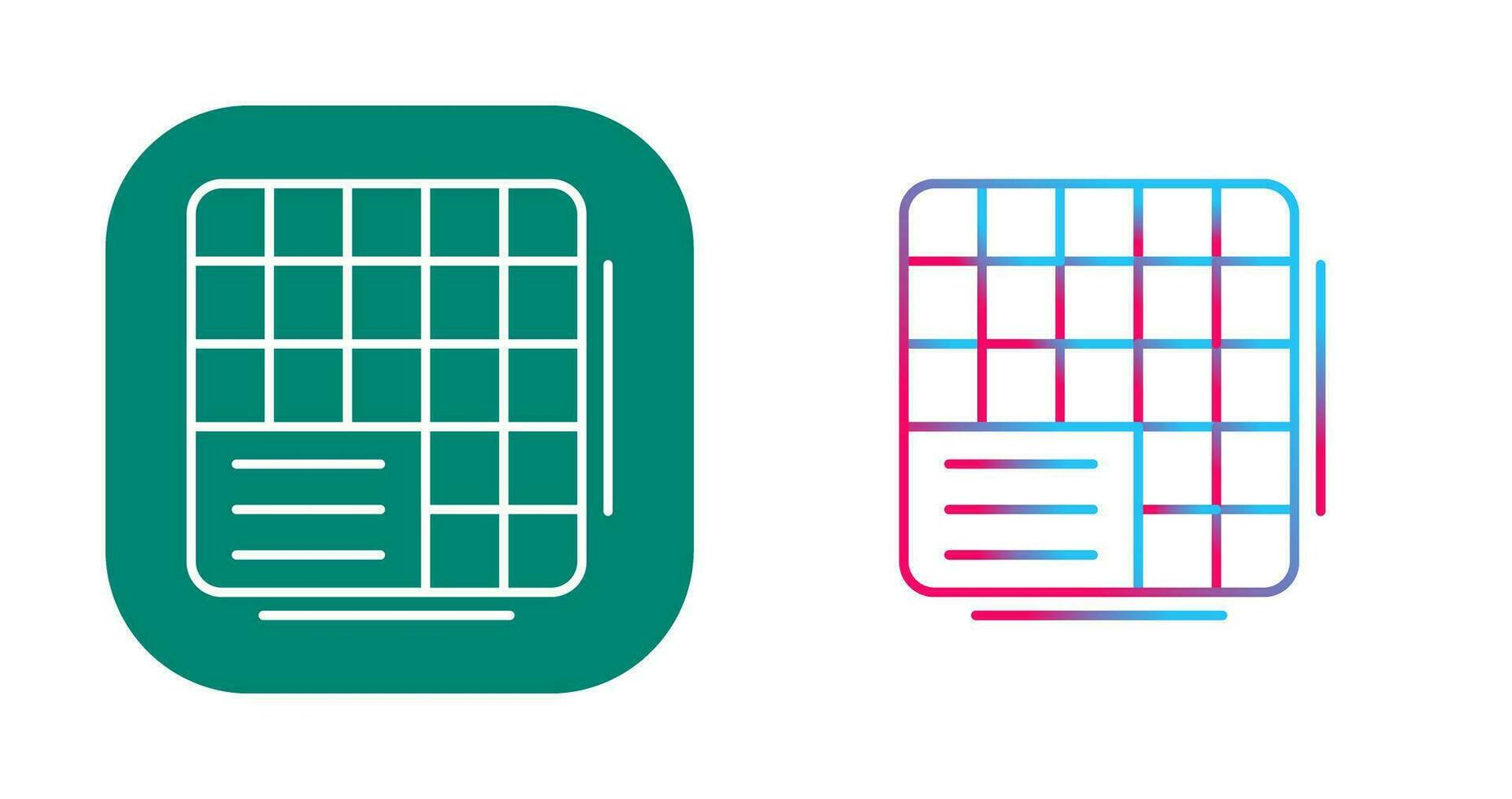 Table Data Vector Icon