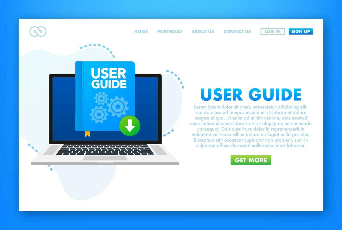 Concept User guide book for web page, banner, social media. Vector illustration.