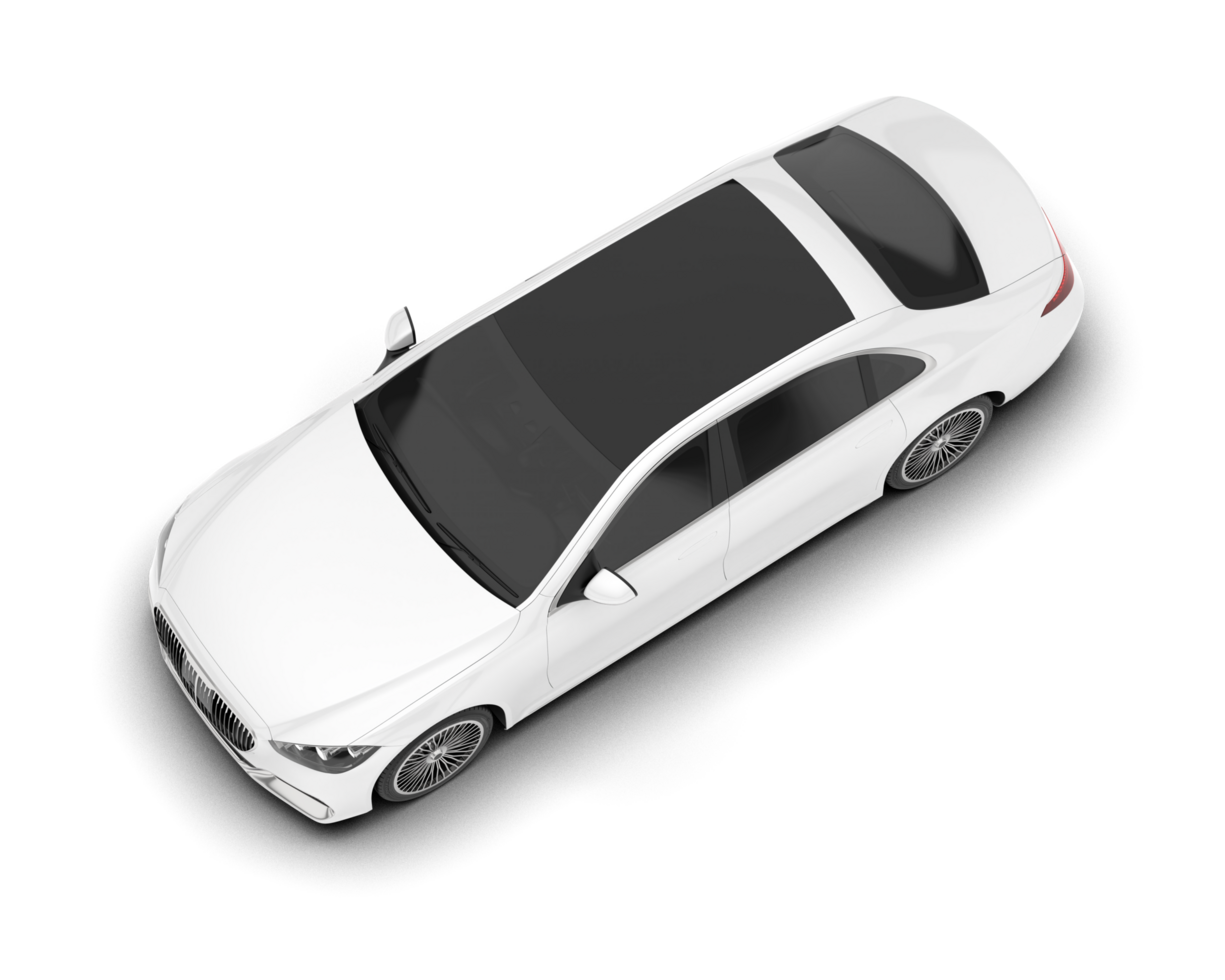 White luxury car isolated on transparent background. 3d rendering - illustration png
