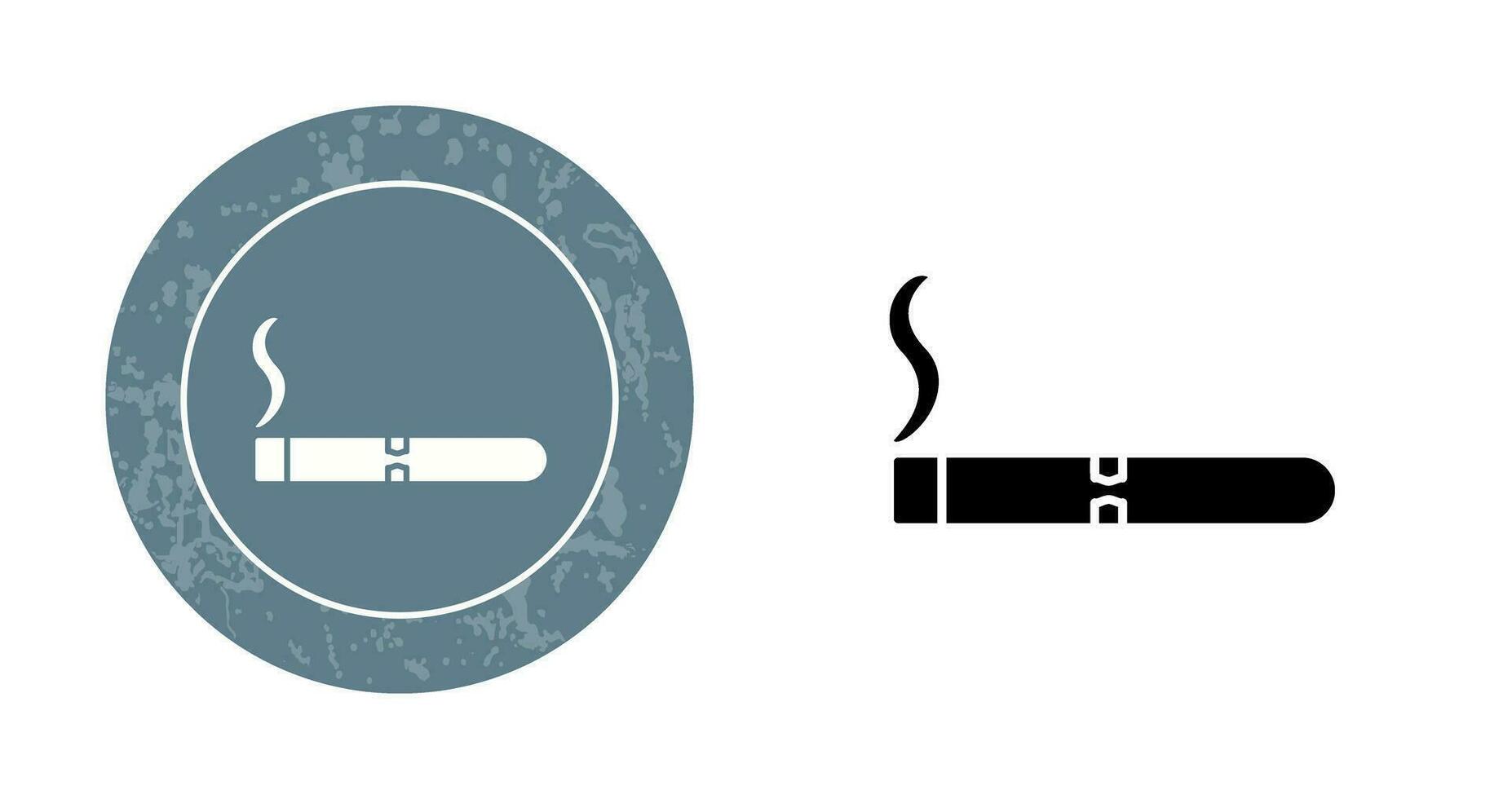 icono de vector de cigarro encendido único