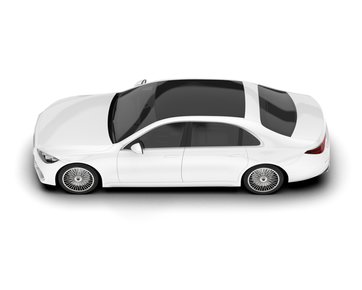 White luxury car isolated on transparent background. 3d rendering - illustration png