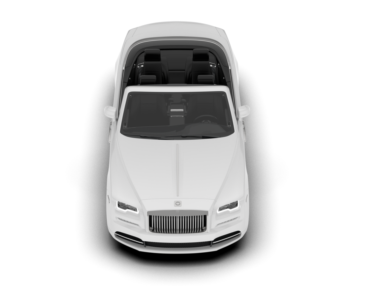 White luxury car isolated on transparent background. 3d rendering - illustration png