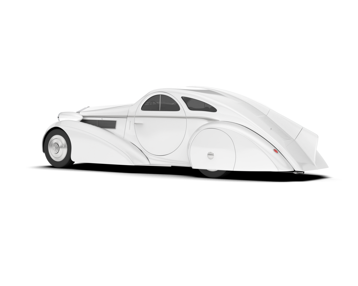 White luxury car isolated on transparent background. 3d rendering - illustration png