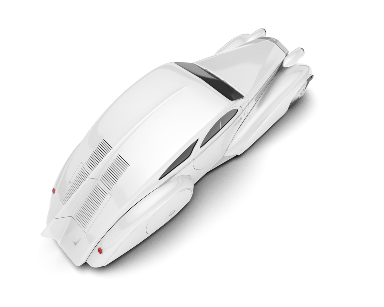 White luxury car isolated on transparent background. 3d rendering - illustration png