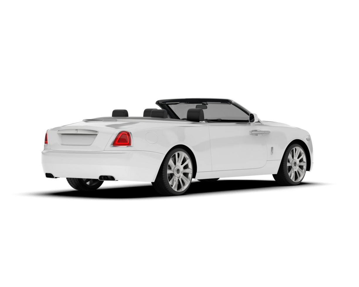 White luxury car isolated on transparent background. 3d rendering - illustration png