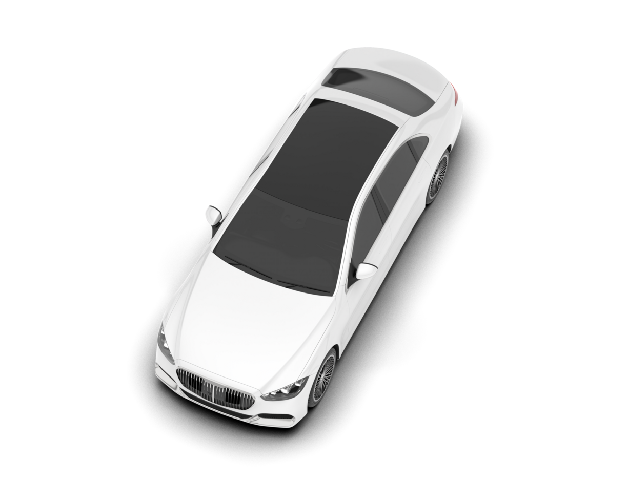 White luxury car isolated on transparent background. 3d rendering - illustration png