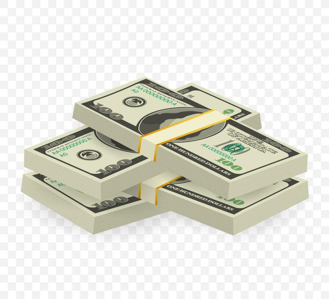 Hundred dollar bill on white background. Money. Vector stock illustration