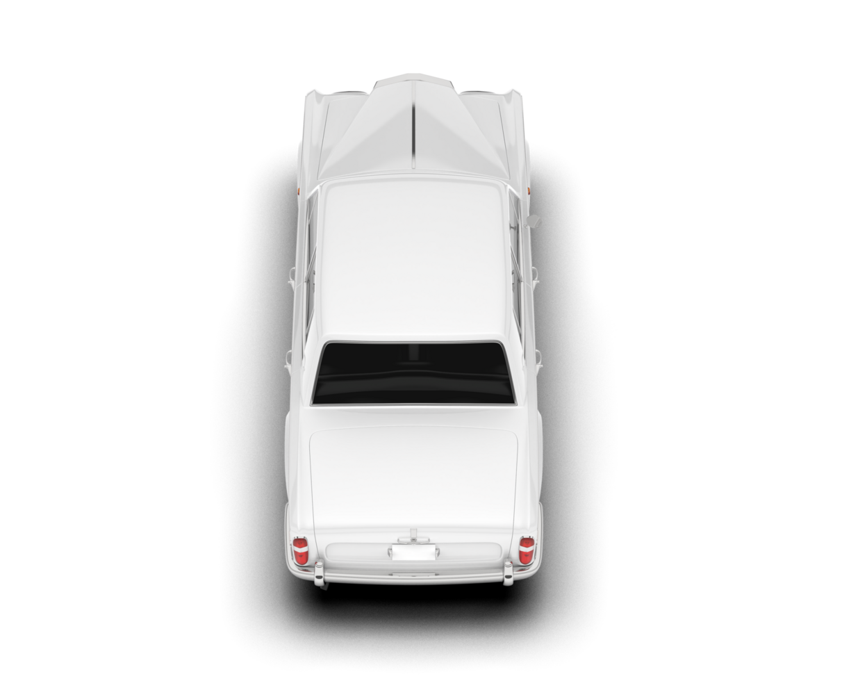 White luxury car isolated on transparent background. 3d rendering - illustration png