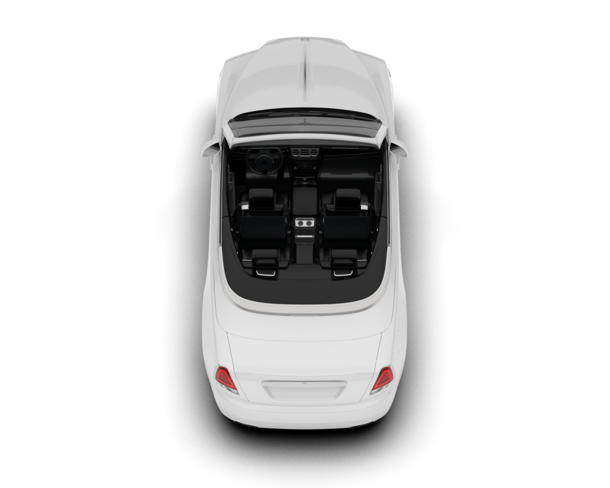 White luxury car isolated on transparent background. 3d rendering - illustration png