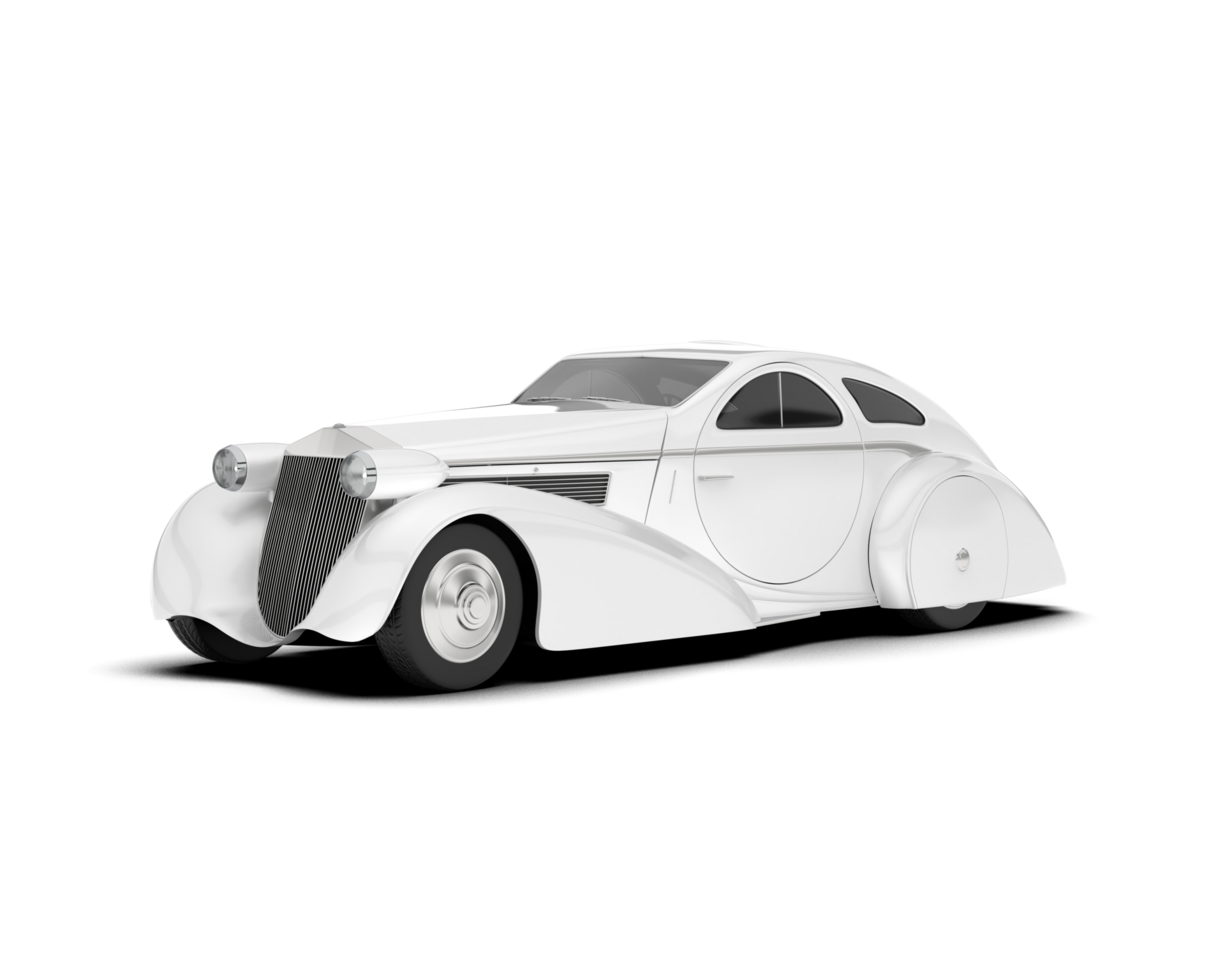 White luxury car isolated on transparent background. 3d rendering - illustration png