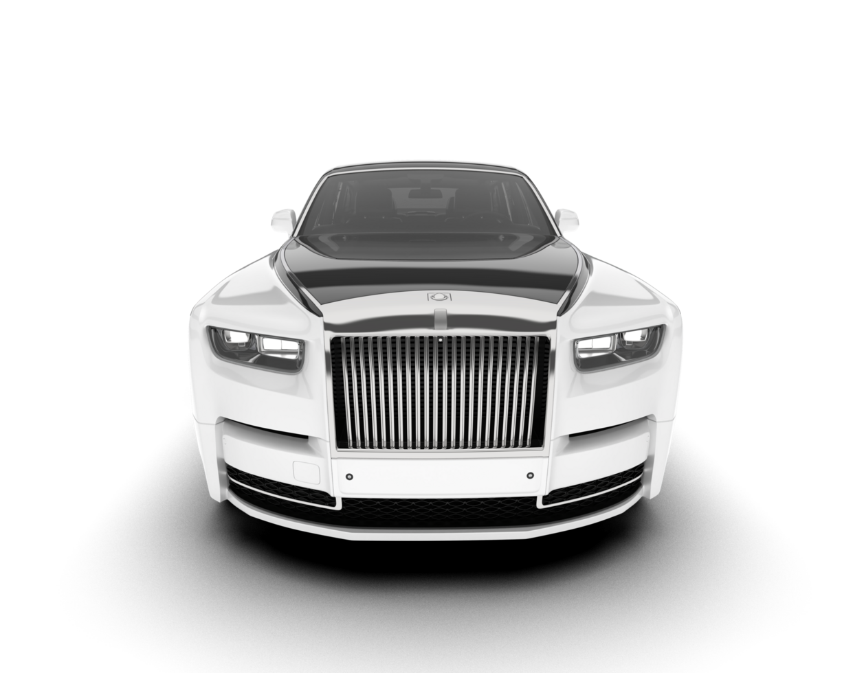 White luxury car isolated on transparent background. 3d rendering - illustration png