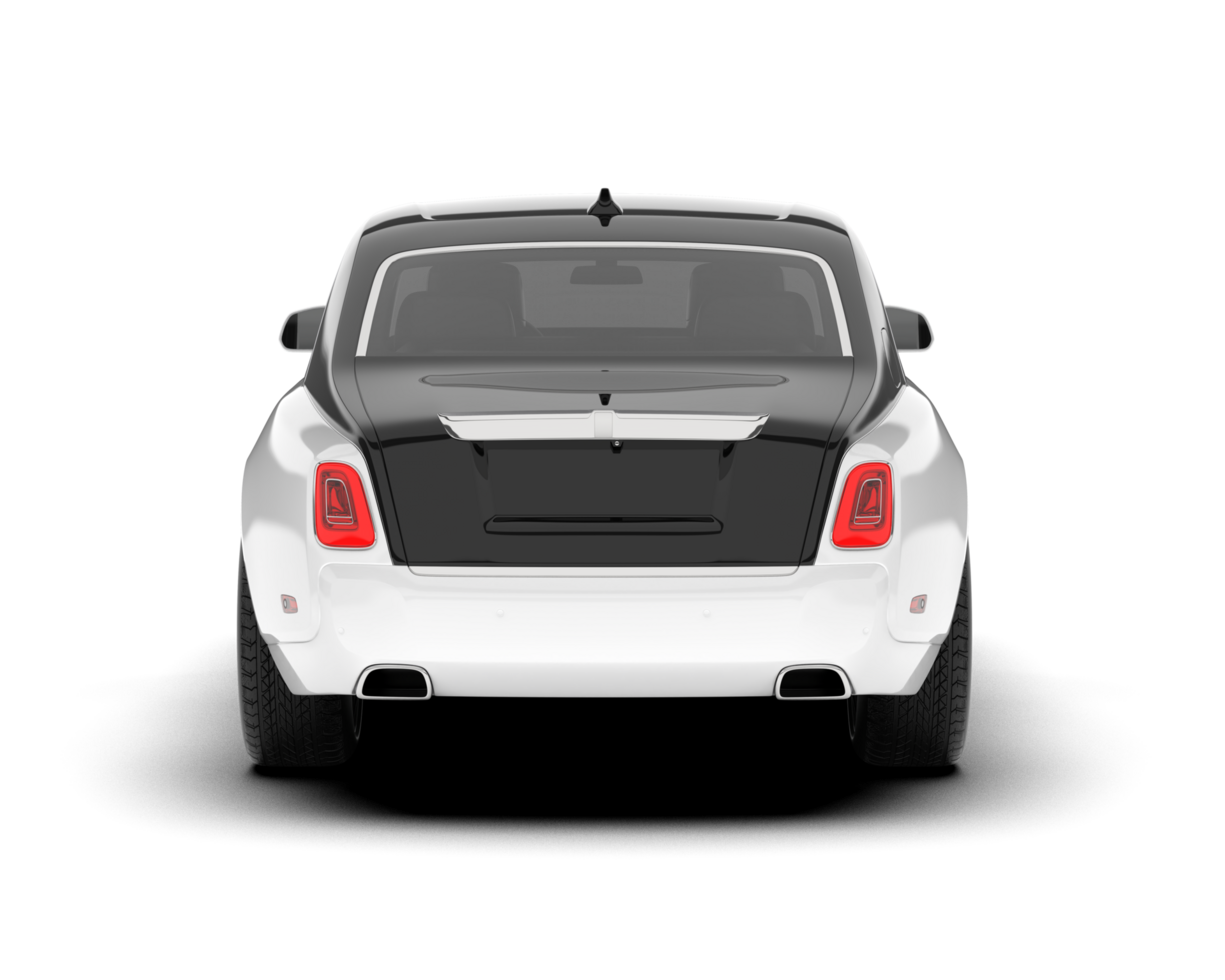 White luxury car isolated on transparent background. 3d rendering - illustration png