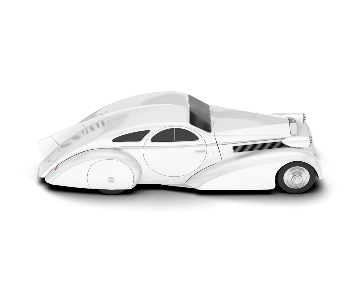 White luxury car isolated on transparent background. 3d rendering - illustration png