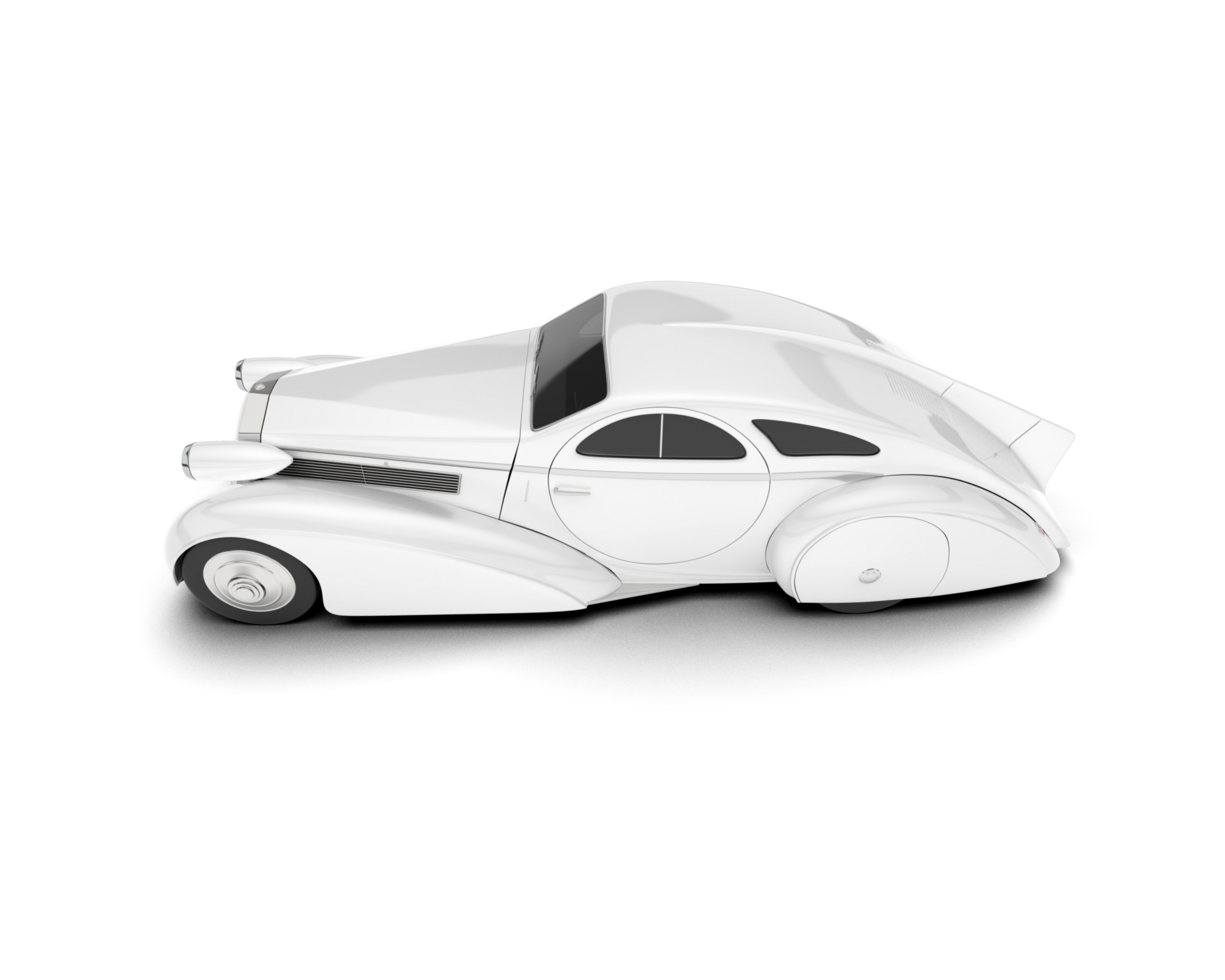 White luxury car isolated on transparent background. 3d rendering - illustration png