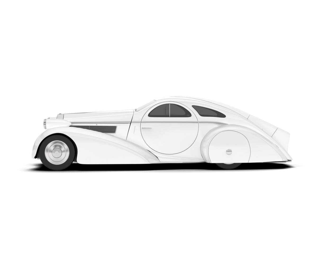 White luxury car isolated on transparent background. 3d rendering - illustration png