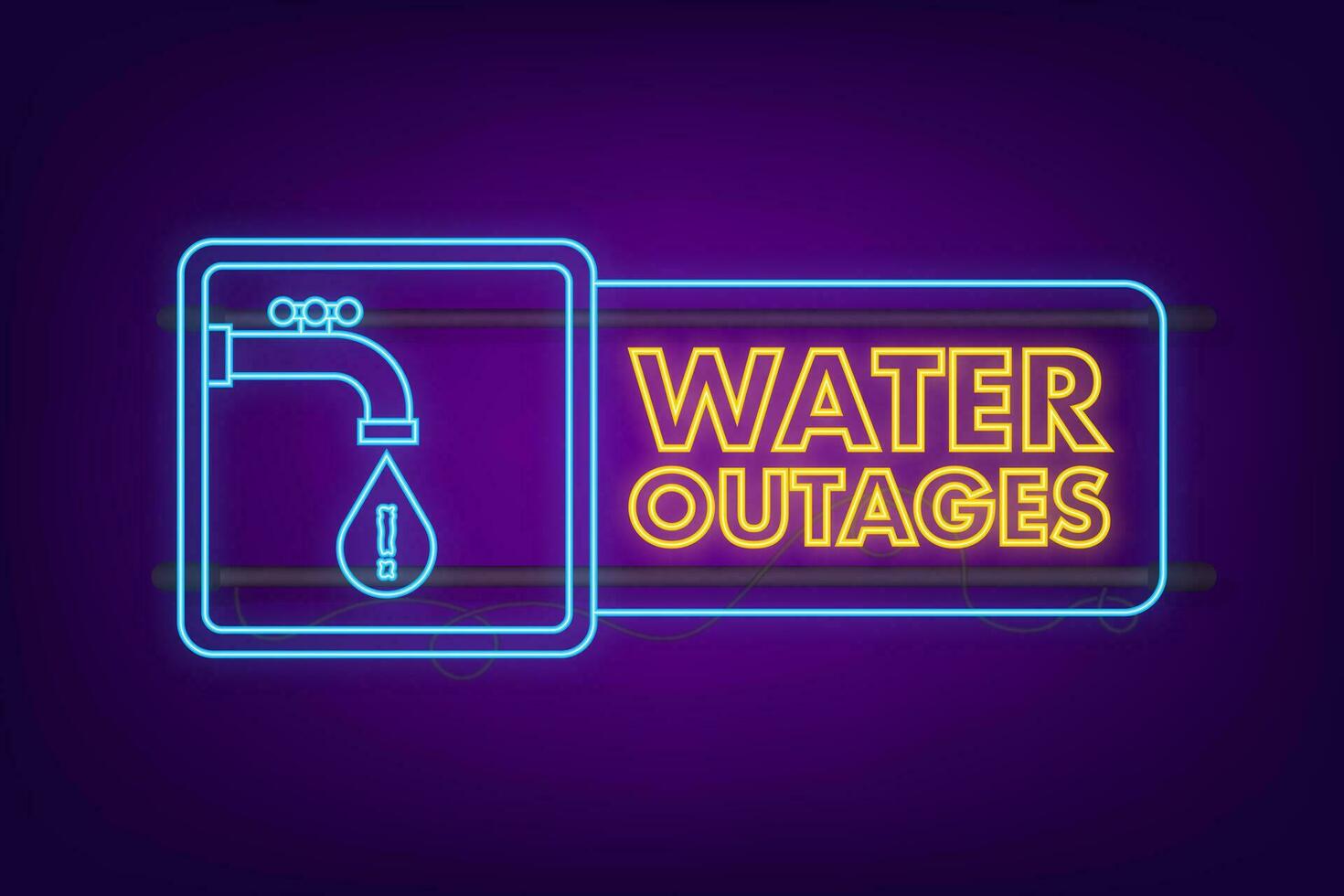Water outages, great design for any purposes. Neon icon.Vector illustration design. vector