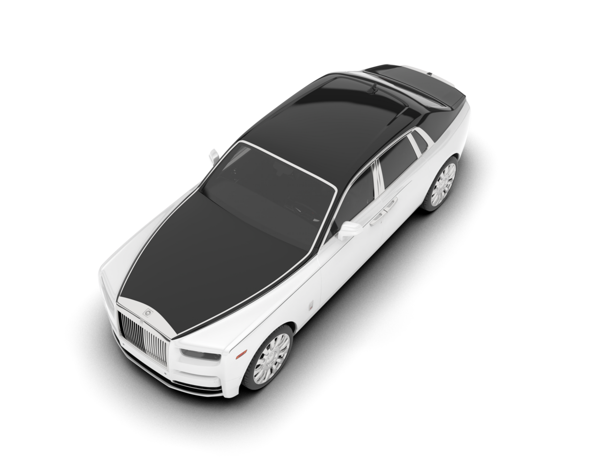 White luxury car isolated on transparent background. 3d rendering - illustration png