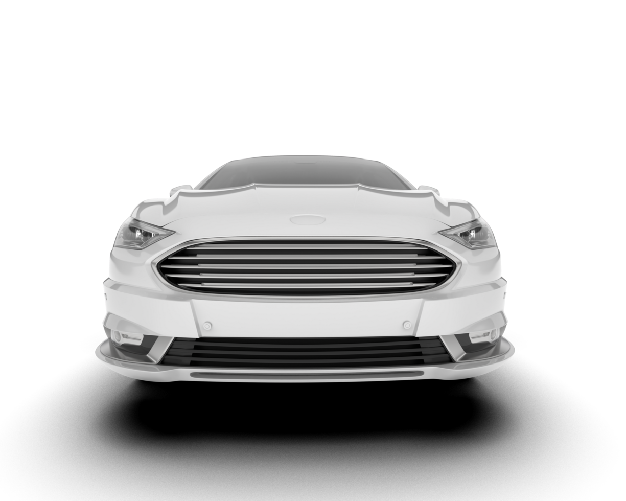 White modern car isolated on transparent background. 3d rendering - illustration png