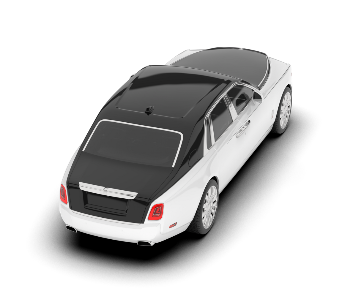 White luxury car isolated on transparent background. 3d rendering - illustration png