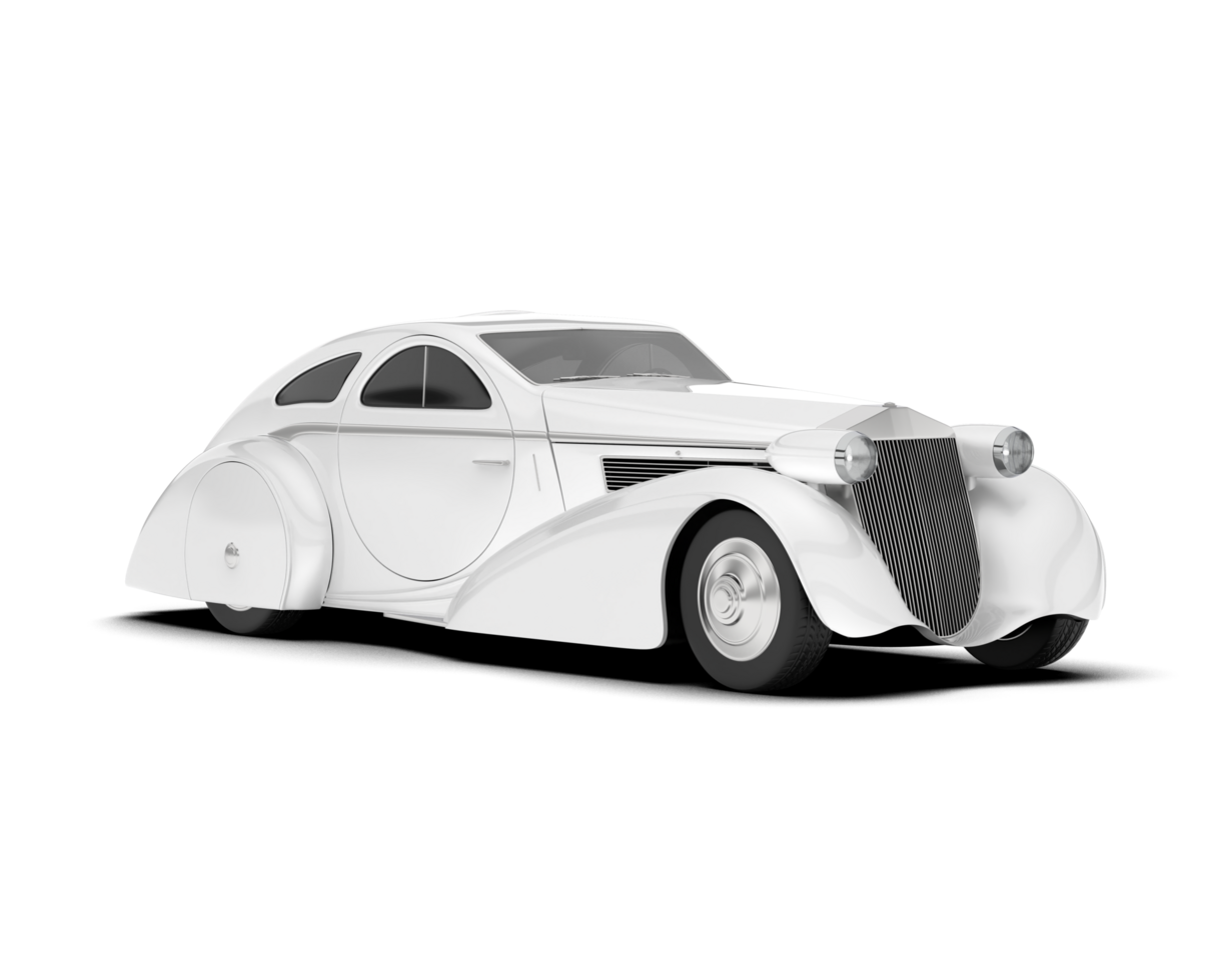 White luxury car isolated on transparent background. 3d rendering - illustration png