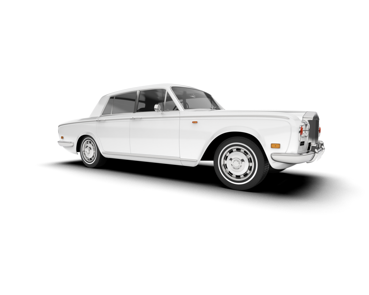 White luxury car isolated on transparent background. 3d rendering - illustration png