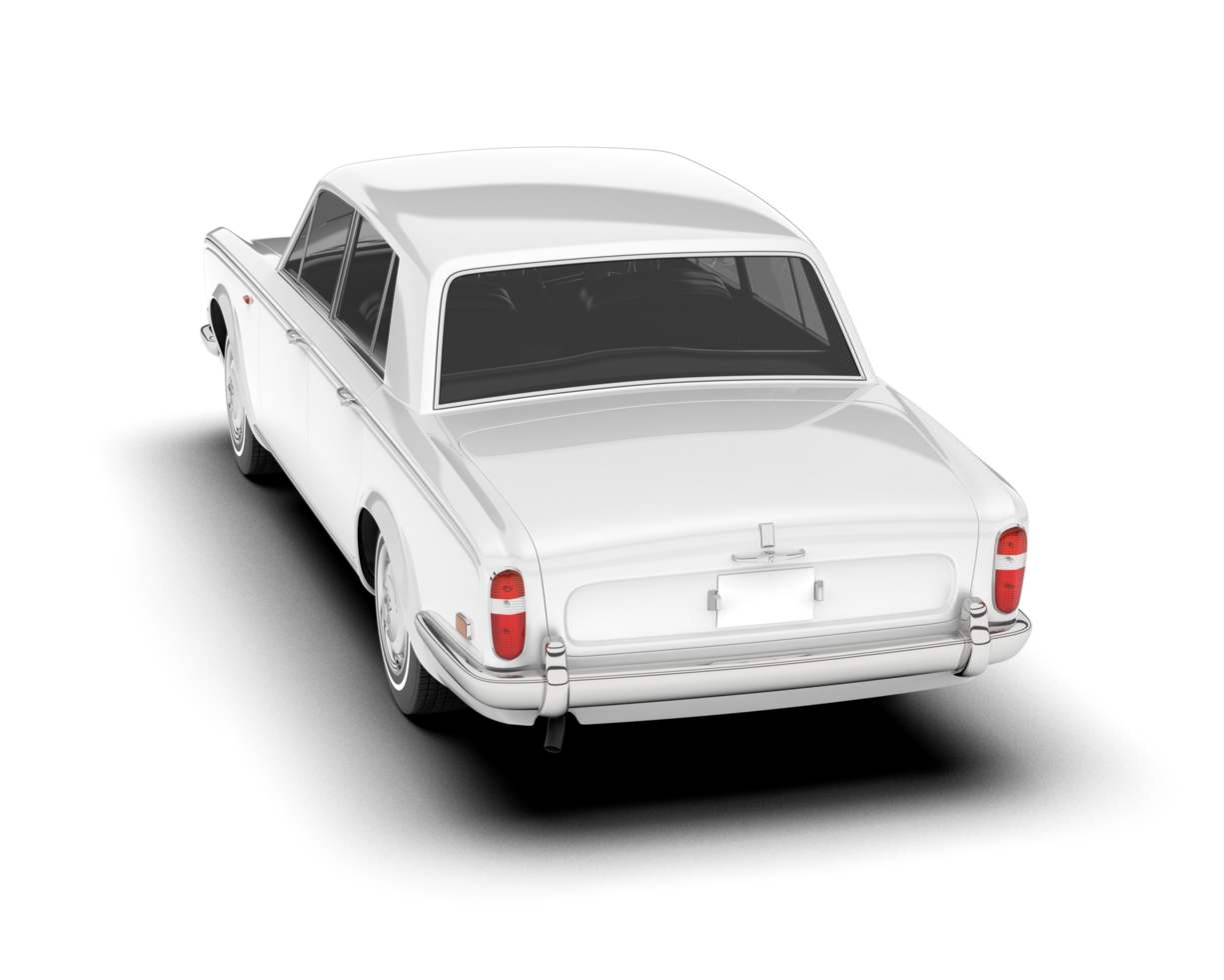 White luxury car isolated on transparent background. 3d rendering - illustration png