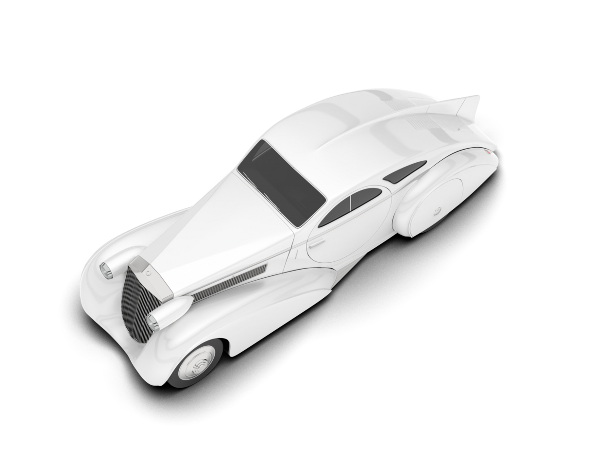 White luxury car isolated on transparent background. 3d rendering - illustration png