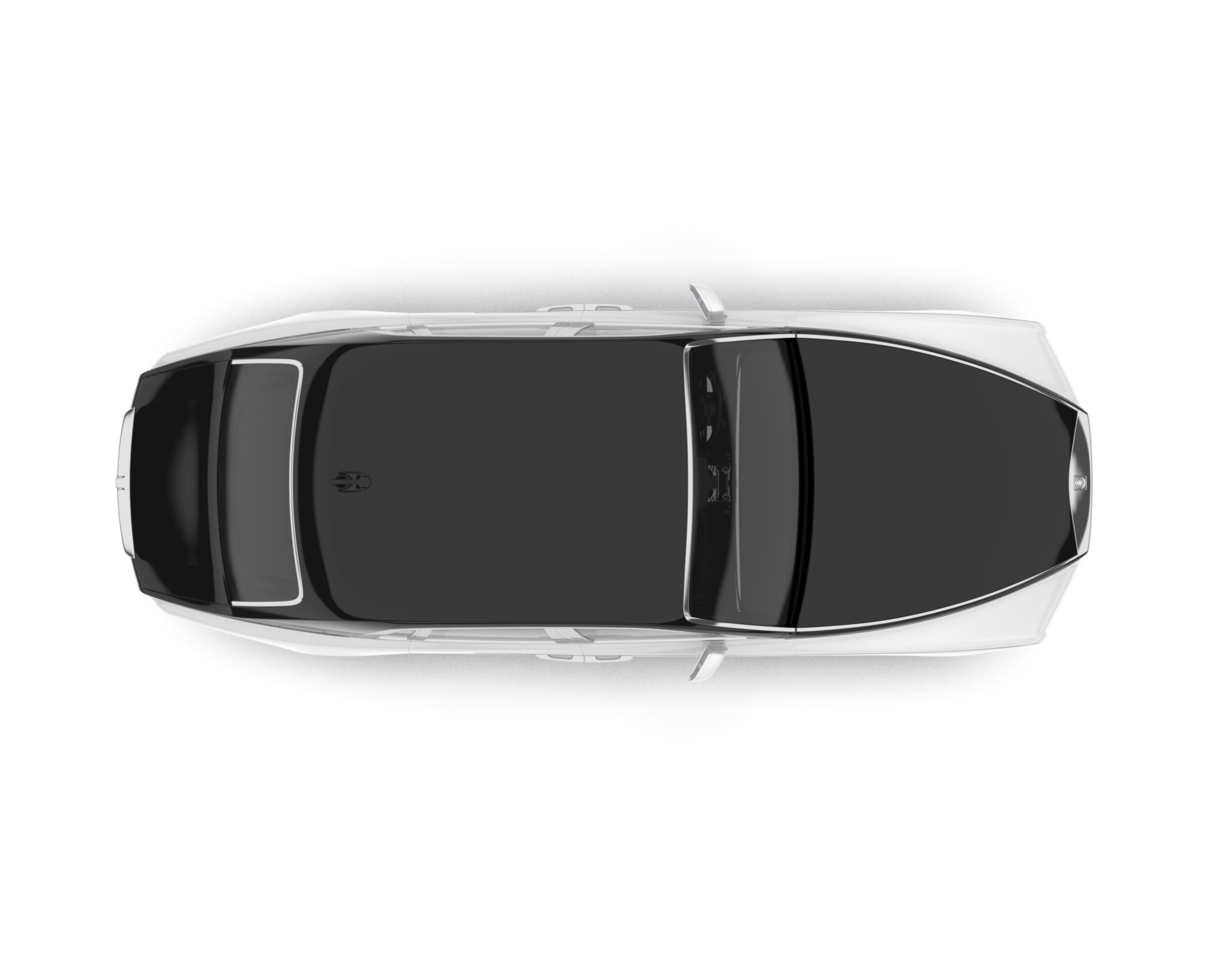 White luxury car isolated on transparent background. 3d rendering - illustration png