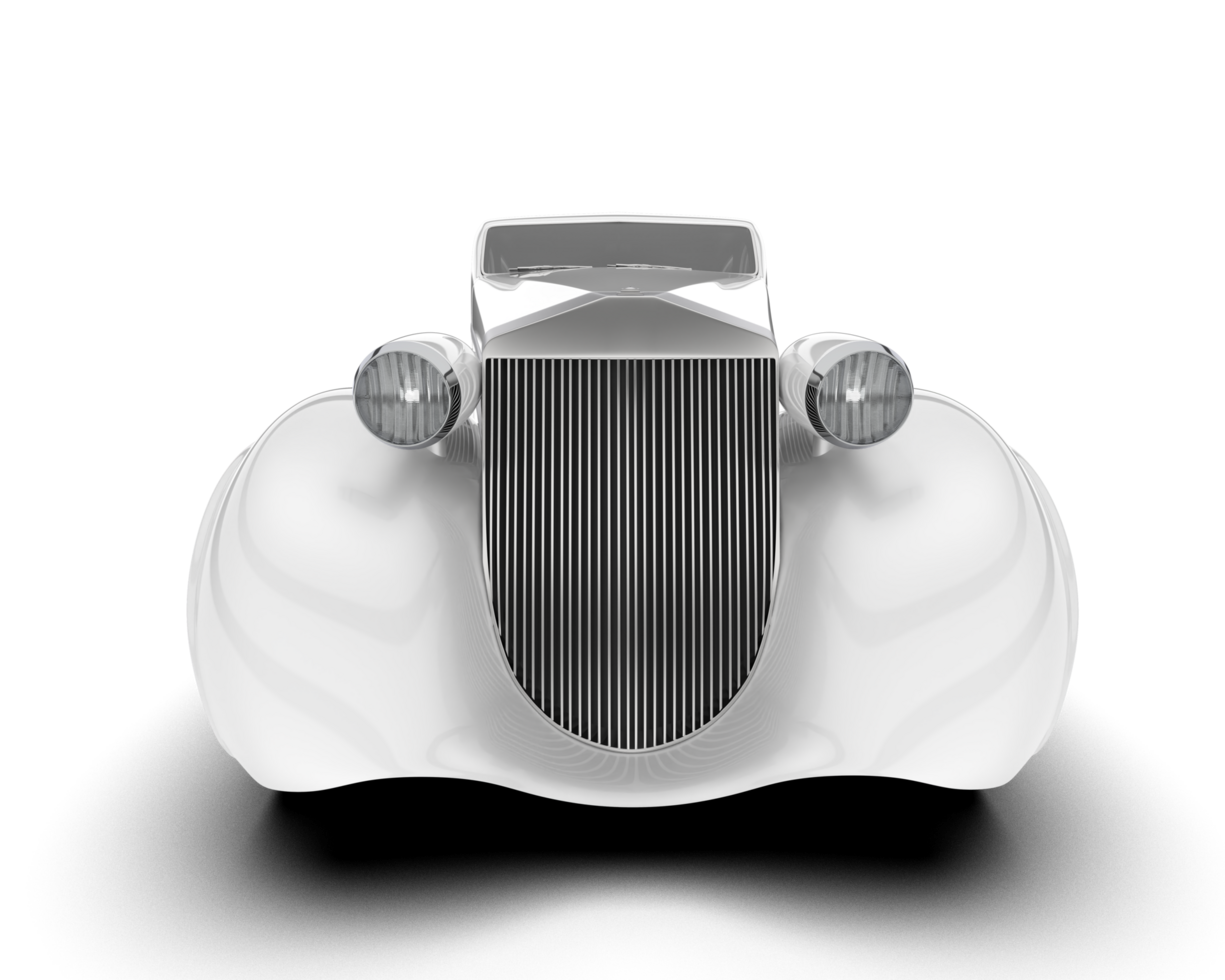 White luxury car isolated on transparent background. 3d rendering - illustration png