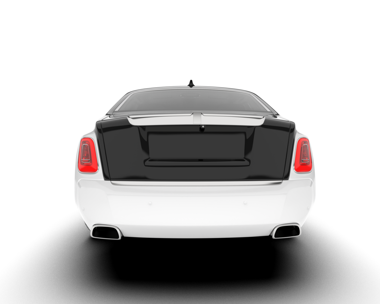 White luxury car isolated on transparent background. 3d rendering - illustration png