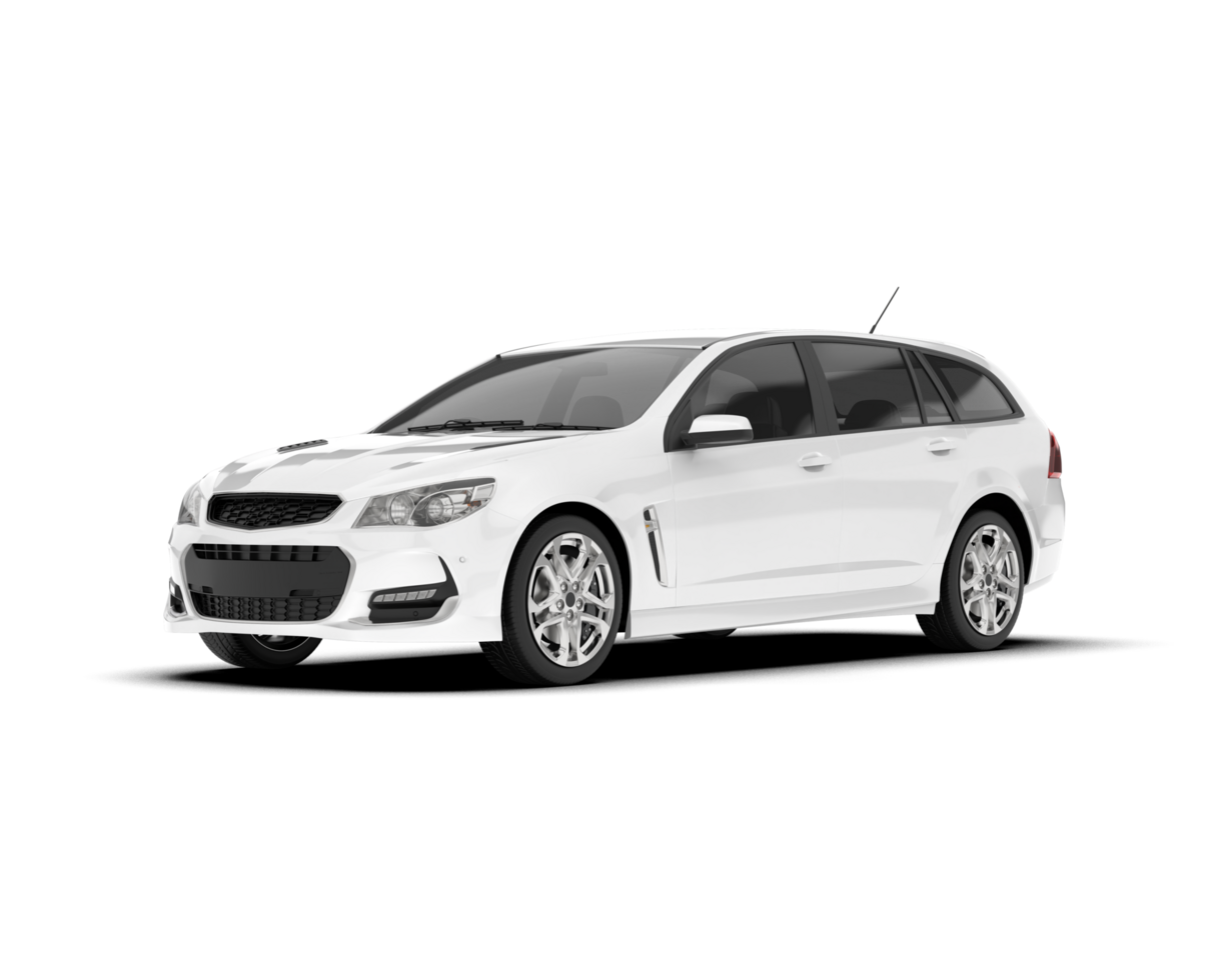White modern car isolated on transparent background. 3d rendering - illustration png