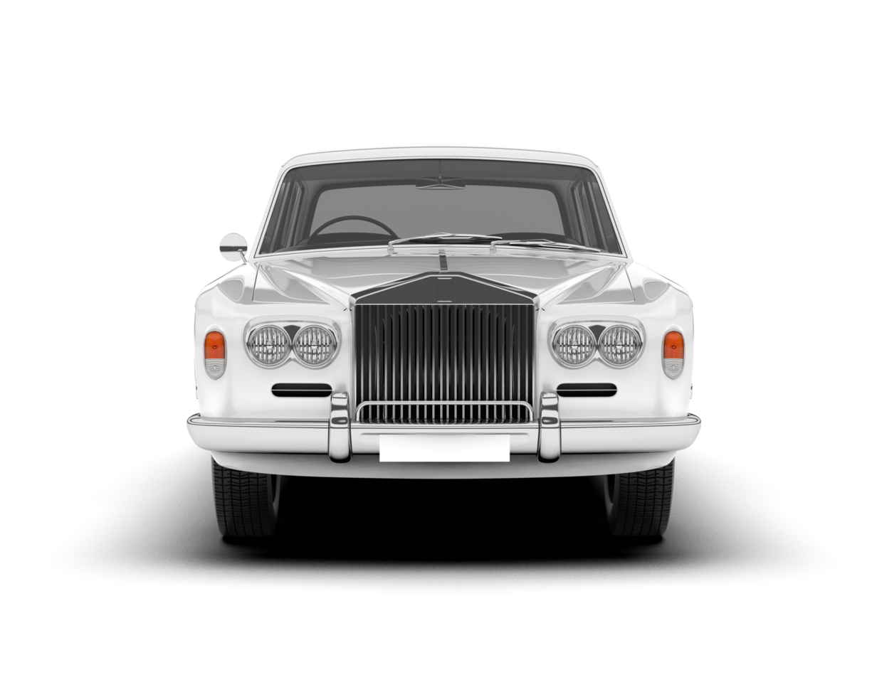 White luxury car isolated on transparent background. 3d rendering - illustration png
