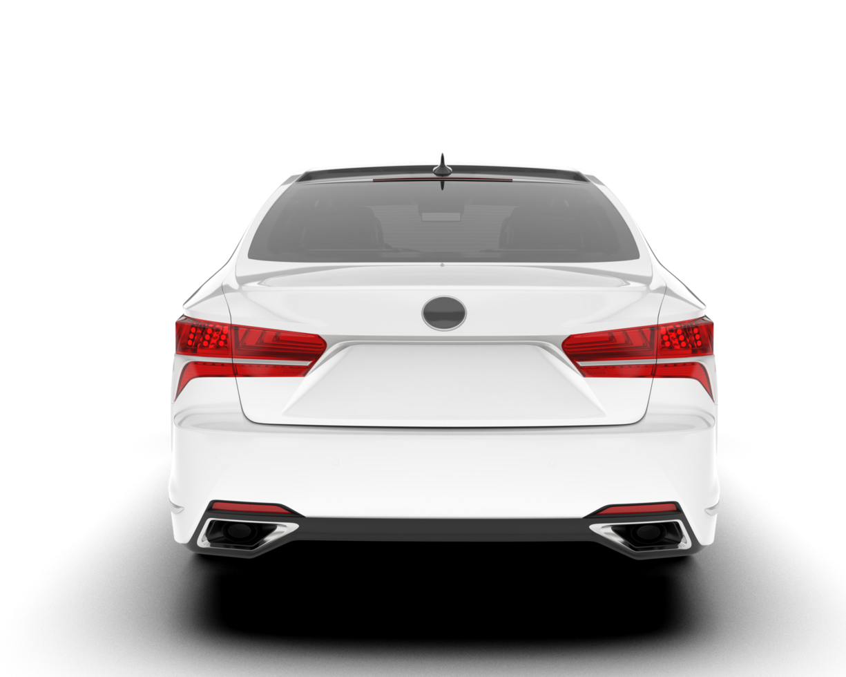 White modern car isolated on transparent background. 3d rendering - illustration png