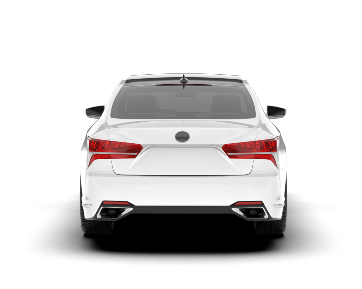 White modern car isolated on transparent background. 3d rendering - illustration png