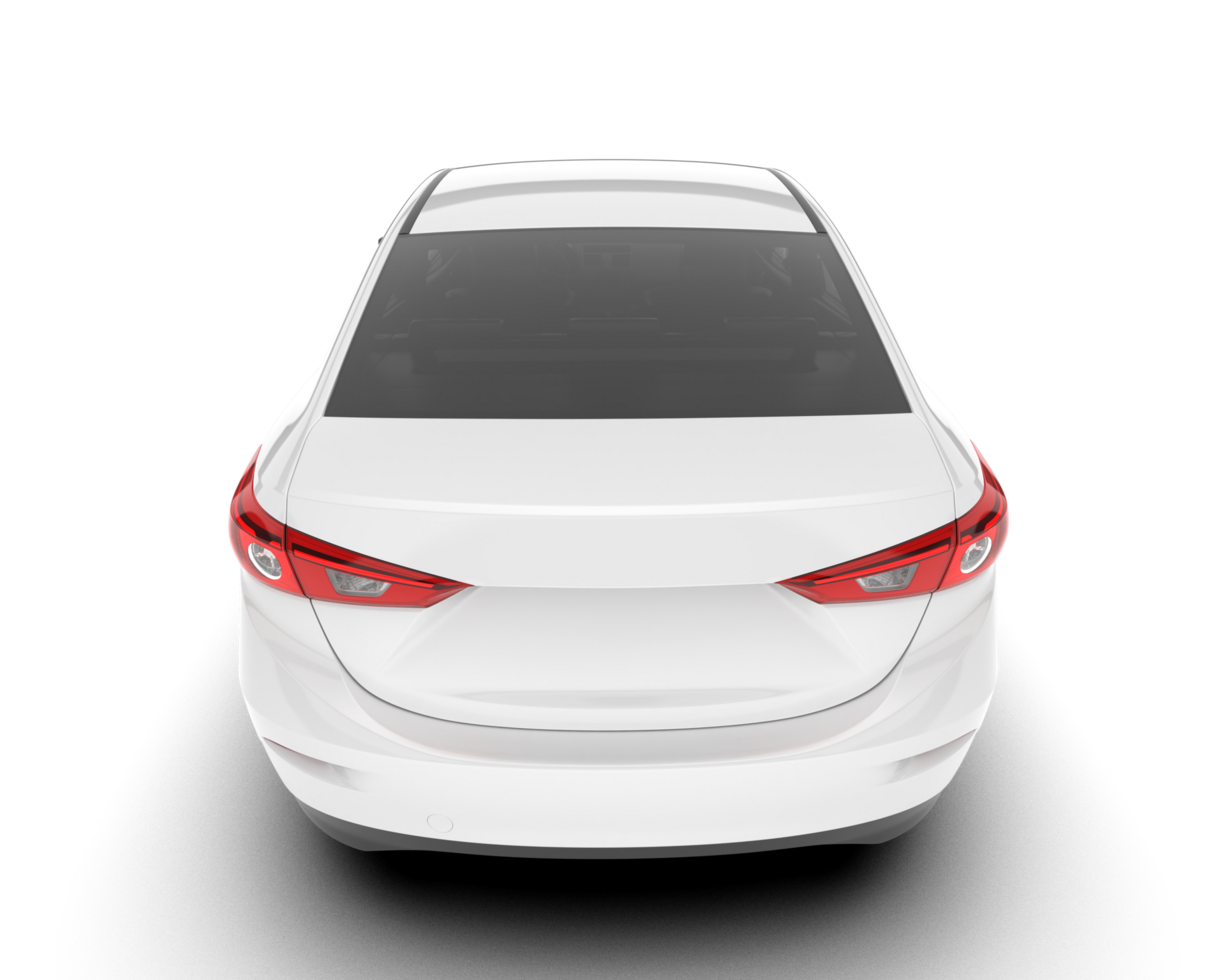 White modern car isolated on transparent background. 3d rendering - illustration png