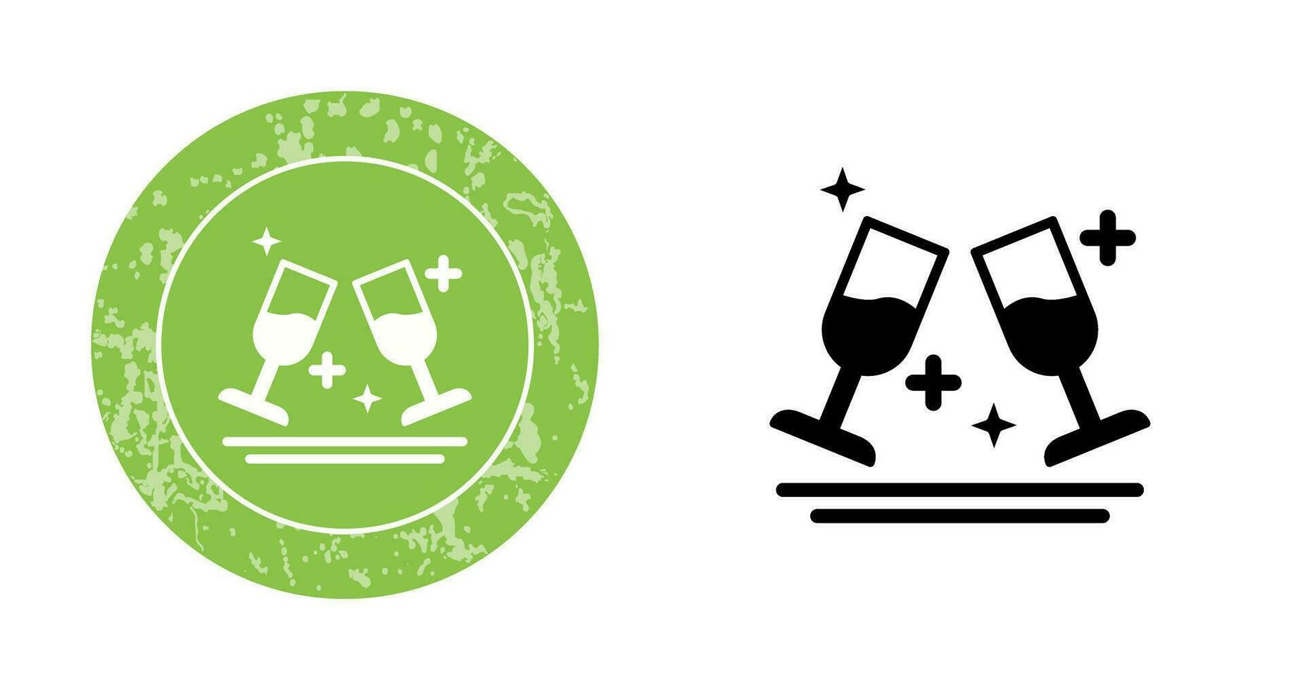 Two Glasses Romantic Vector Icon