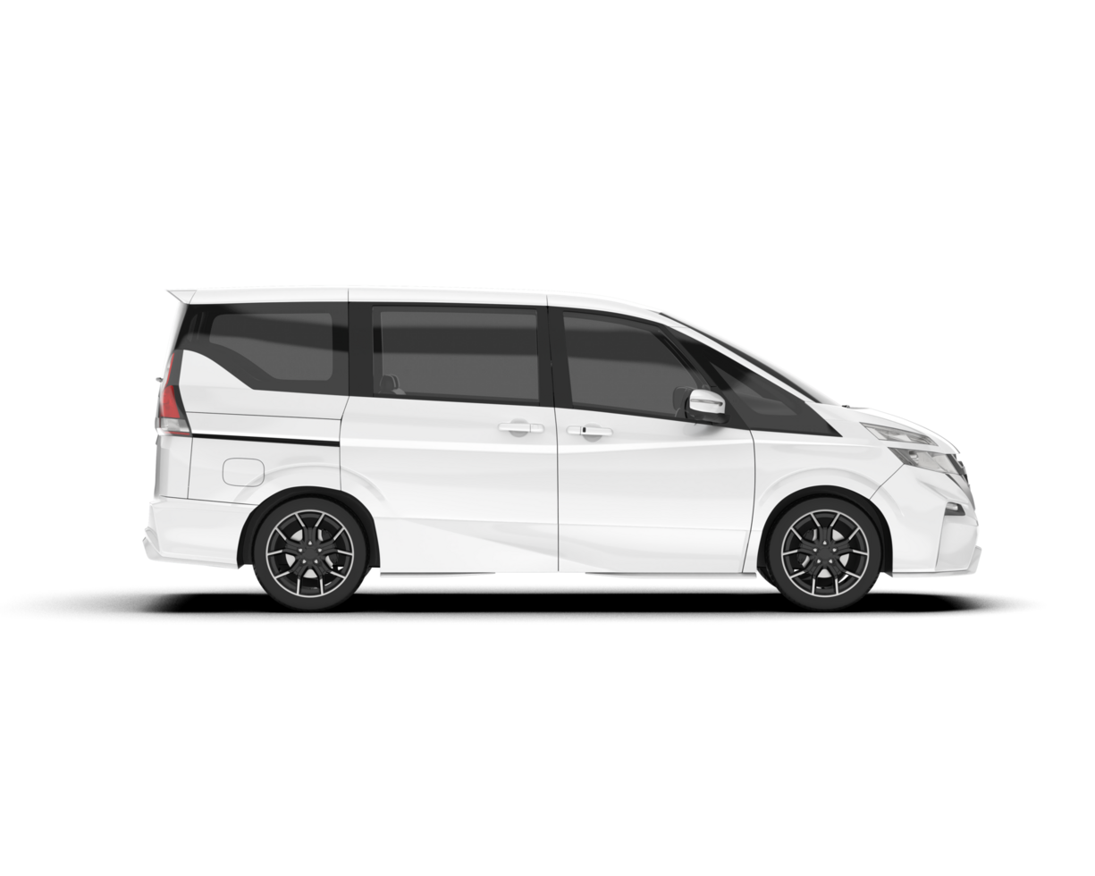 White modern car isolated on transparent background. 3d rendering - illustration png