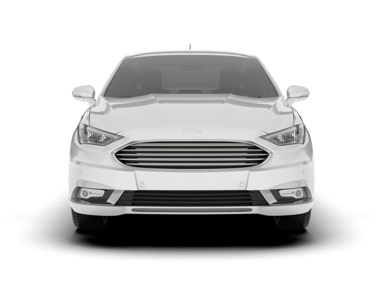 White modern car isolated on transparent background. 3d rendering - illustration png