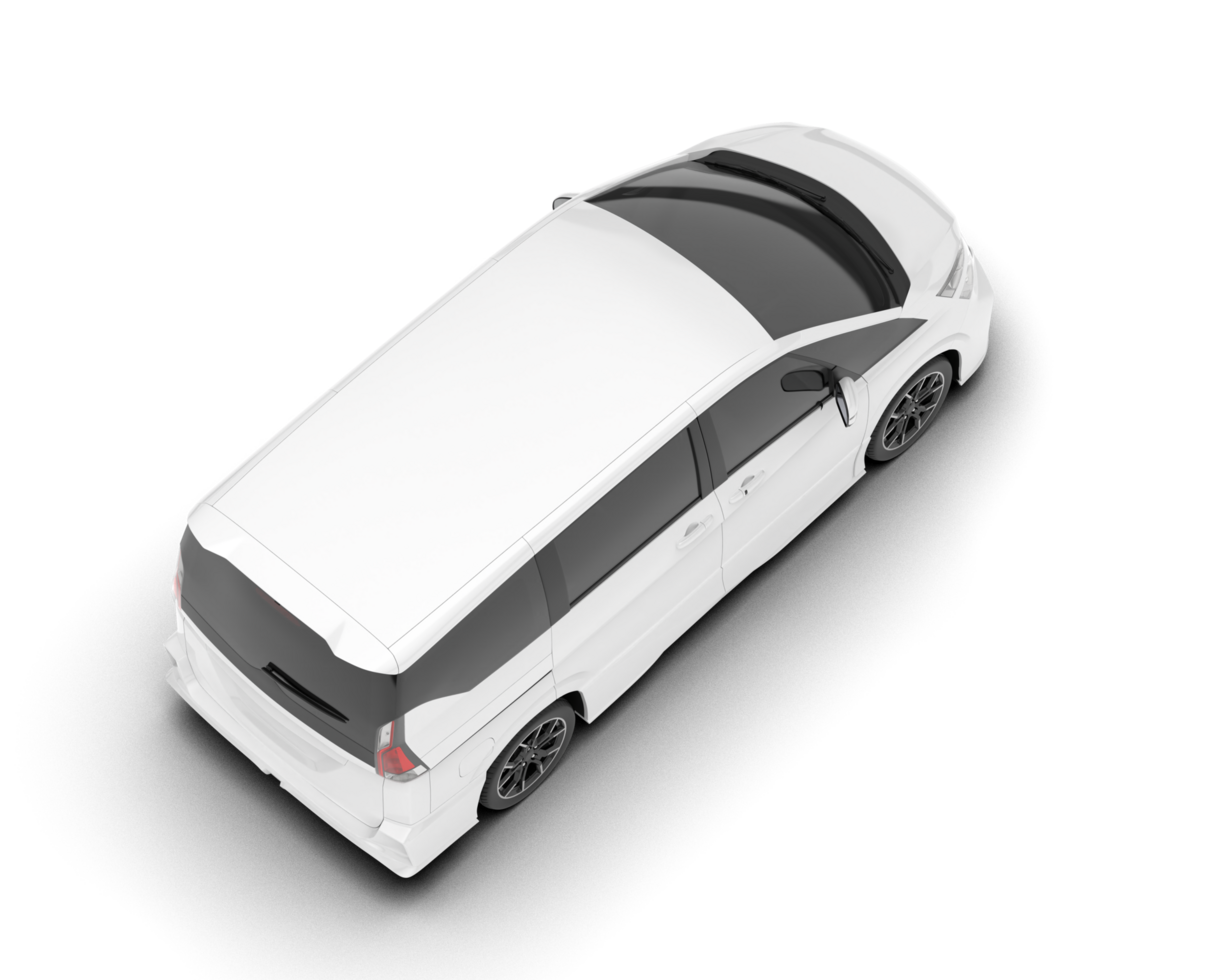 White modern car isolated on transparent background. 3d rendering - illustration png