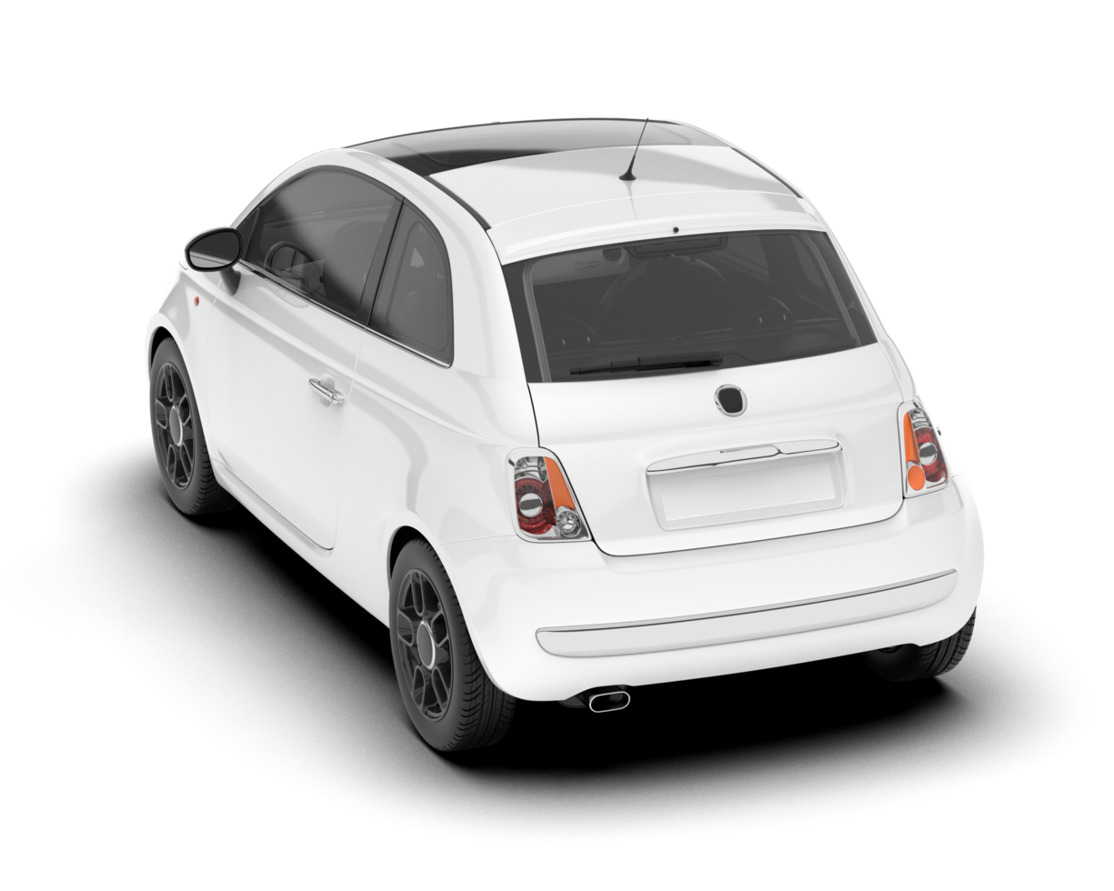 White modern car isolated on transparent background. 3d rendering - illustration png