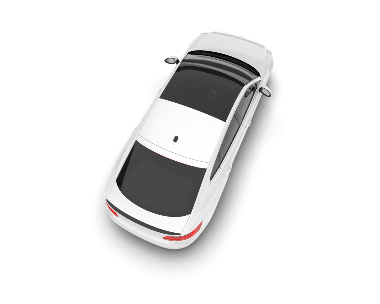 White modern car isolated on transparent background. 3d rendering - illustration png