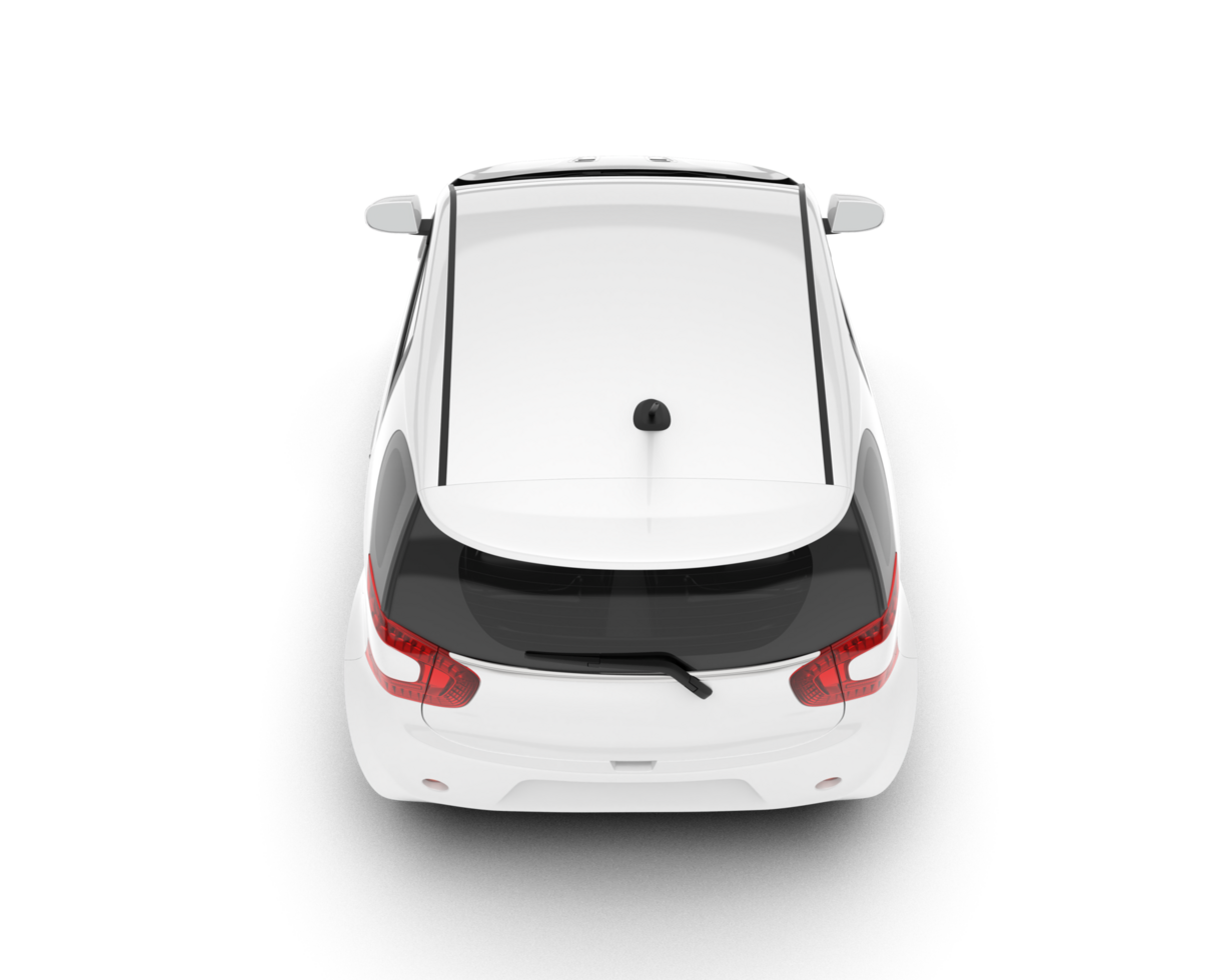 White city car isolated on transparent background. 3d rendering - illustration png