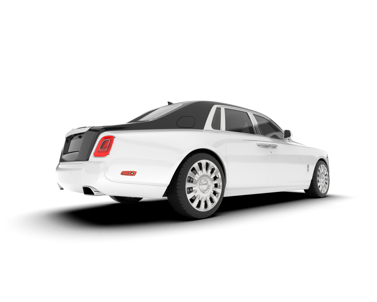 White luxury car isolated on transparent background. 3d rendering - illustration png