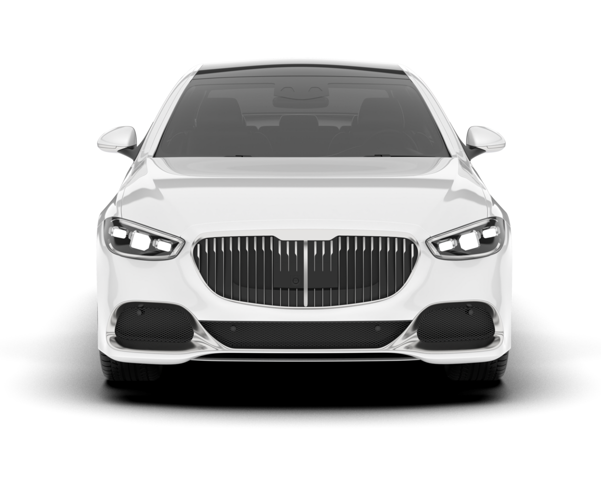 White luxury car isolated on transparent background. 3d rendering - illustration png