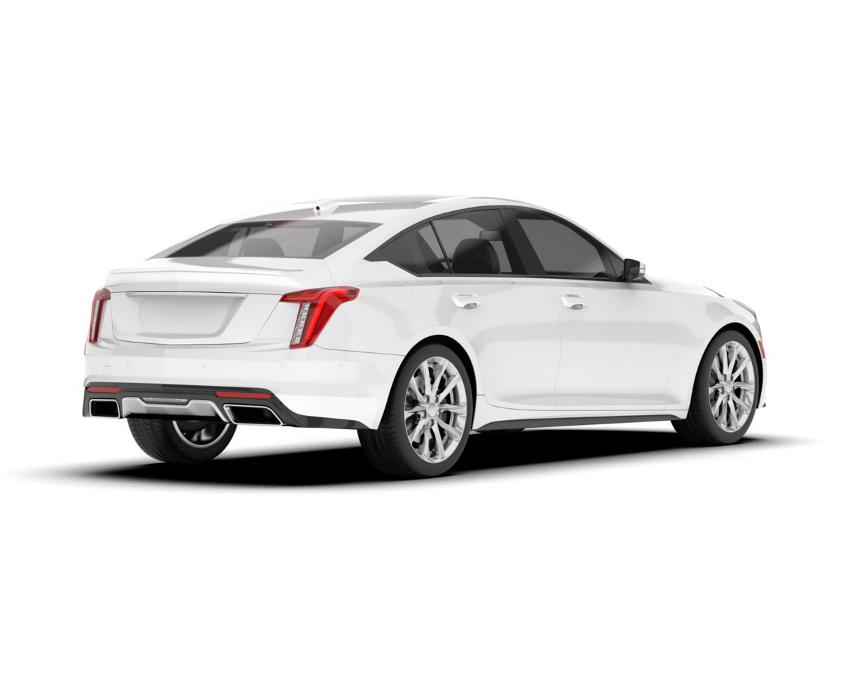 White city car isolated on transparent background. 3d rendering - illustration png