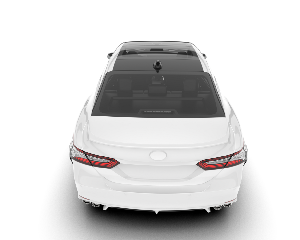 White modern car isolated on transparent background. 3d rendering - illustration png