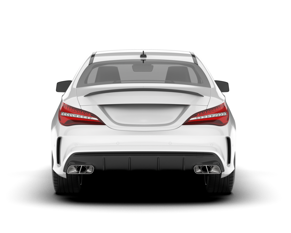 White modern car isolated on transparent background. 3d rendering - illustration png
