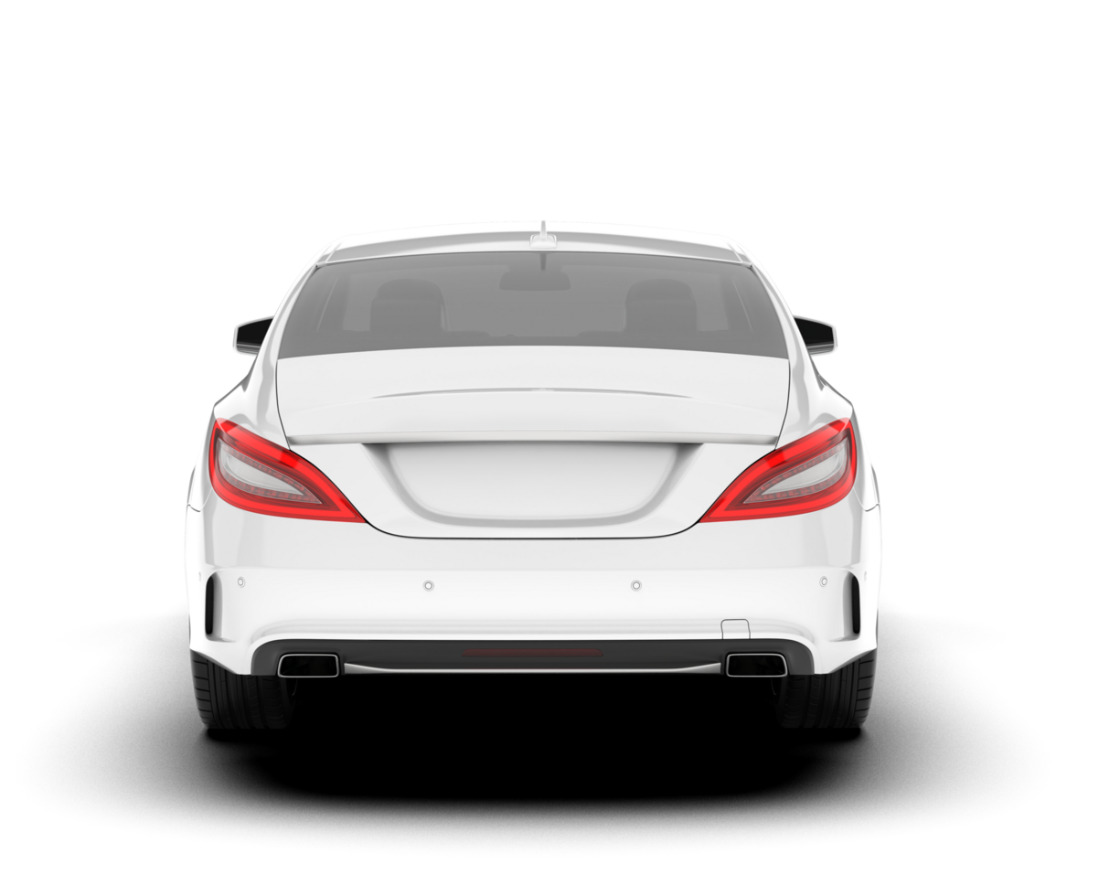 White modern car isolated on transparent background. 3d rendering - illustration png
