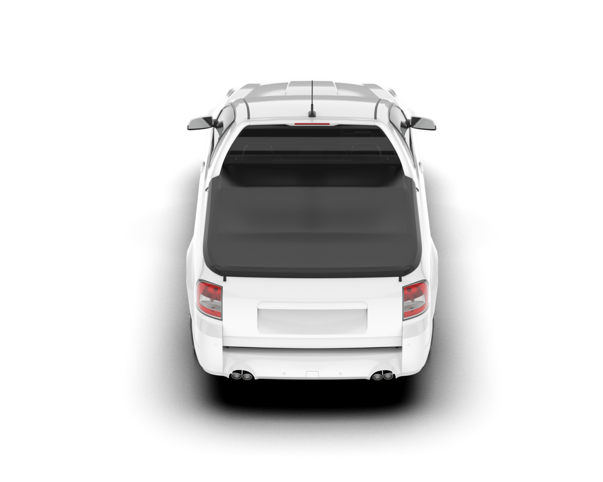 White city car isolated on transparent background. 3d rendering - illustration png