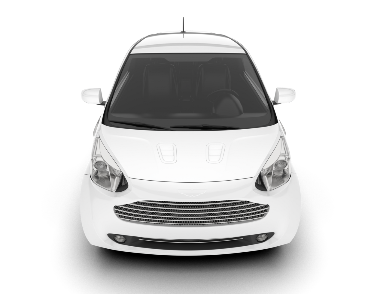 White city car isolated on transparent background. 3d rendering - illustration png